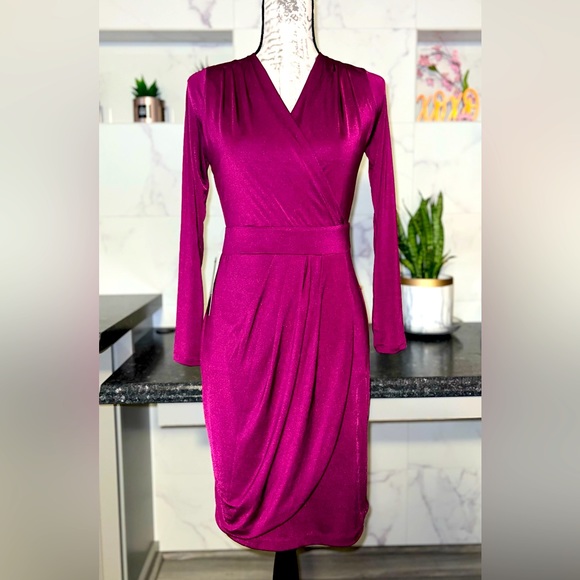 NWT - The Limited - Double lined poly/spandex, petite knee-length slip on dress - Picture 1 of 5